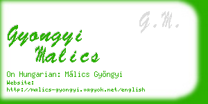 gyongyi malics business card